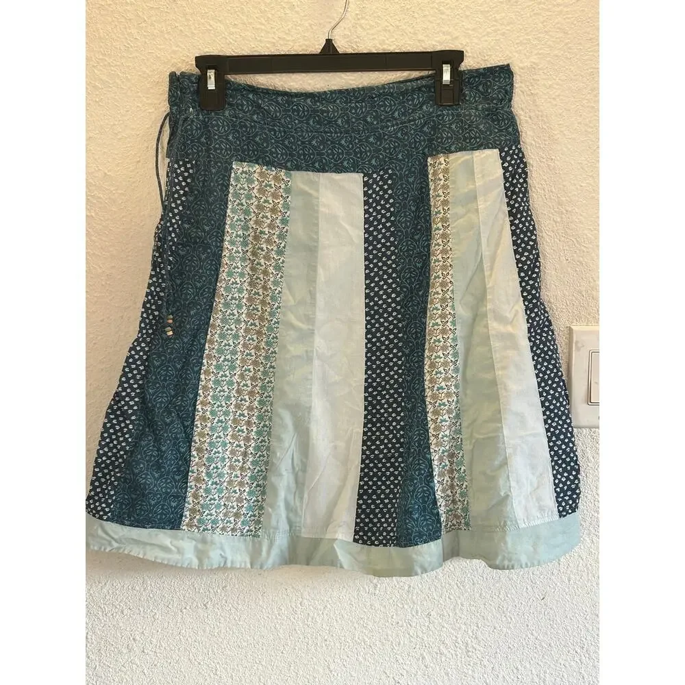 American Eagle quilt patchwork boho peasant Cottagecore lined skirt size 6